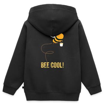 Bee Cool Plante insecte apiculture citations drôle - Sweat Premium à capuche zippé enfant bio - noir - Dos - AI Model Kid Male (0cm)