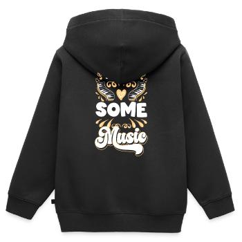 Musiker Leidenschaft Melodie Tanzen - Kinder Premium Organic Zip Hoodie - Schwarz - Hinten - AI Model Kid Male (0cm)