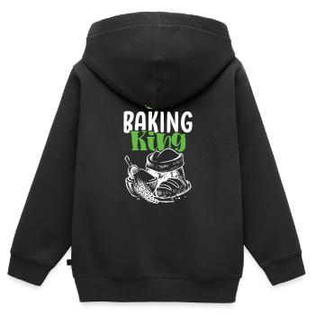 Roi de la cuisson - Sweat Premium à capuche zippé enfant bio - noir - Dos - AI Model Kid Male (0cm)