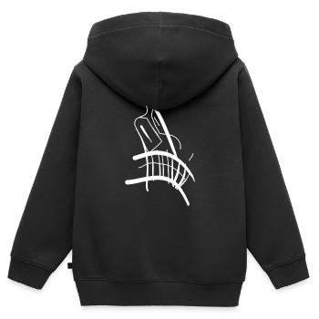 White angry cartoon face on T-shirt - Kids Premium Organic Zip-up Hoodie - black - Back - AI Model Kid Male (0cm)