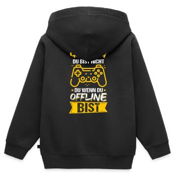 Gaming Online Statt Offline Controller Spieler Zoc - Kinder Premium Organic Zip Hoodie - Schwarz - Hinten - AI Model Kid Male (0cm)