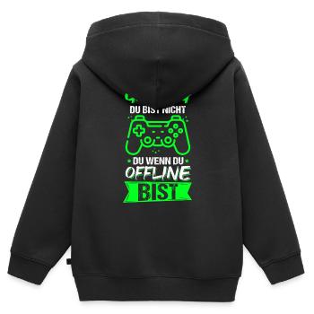 Gaming Online Statt Offline Controller Spieler Gam - Kinder Premium Organic Zip Hoodie - Schwarz - Hinten - AI Model Kid Male (0cm)