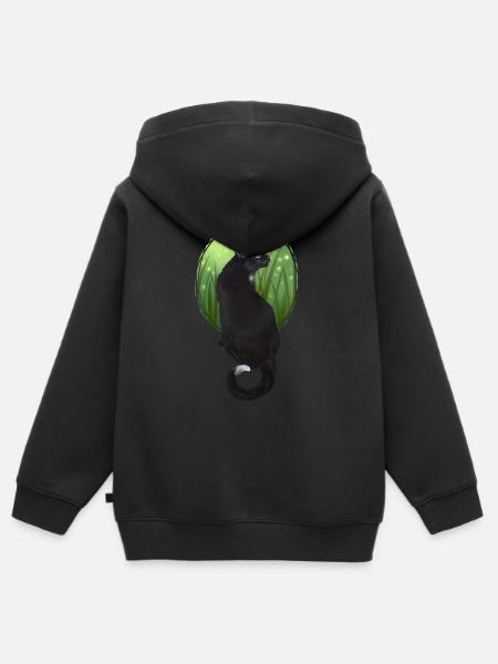 Ravenpaw Ravenpaw Black Cat Beautiful Warriors - Kids Premium Organic Zip-up Hoodie - black