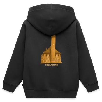 Freilassing Museum Berchtesgaden Oberbayern - Kinder Premium Organic Zip Hoodie - Schwarz - Hinten - AI Model Kid Male (0cm)
