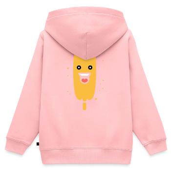 Nourriture Petit corn dog - Sweat Premium à capuche zippé enfant bio - rose - Dos - AI Model Kid Female (0cm)