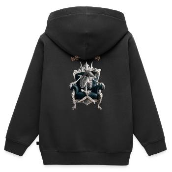 Requin du trône - Sweat Premium à capuche zippé enfant bio - noir - Dos - AI Model Kid Male (0cm)