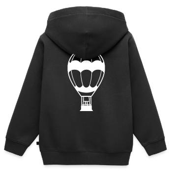 Luftballon - Kinder Premium Organic Zip Hoodie - Schwarz - Hinten - AI Model Kid Male (0cm)