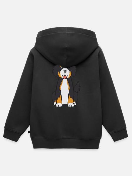 Bernedoodle Hund - Kinder Premium Organic Zip Hoodie - Schwarz