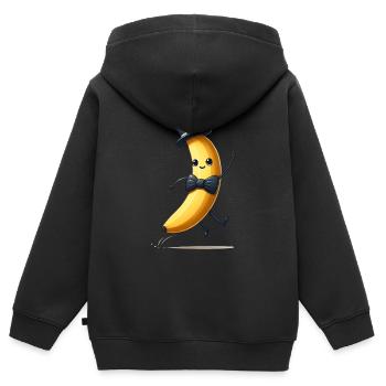 Mister Banana - Kinder Premium Organic Zip Hoodie - Schwarz - Hinten - AI Model Kid Male (0cm)