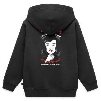 Ma personnalité dépend de mon attitude - Sweat Premium à capuche zippé enfant bio - noir - Dos - AI Model Kid Male (0cm)