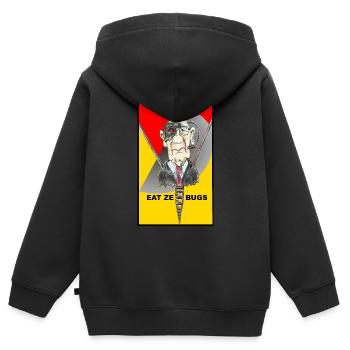eat ze bugs - Kinder Premium Organic Zip Hoodie - Schwarz - Hinten - AI Model Kid Male (0cm)