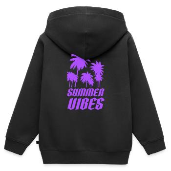 summer vibes - Kinder Premium Organic Zip Hoodie - Schwarz - Hinten - AI Model Kid Male (0cm)