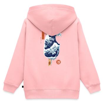 Japan - Kanagawa Eisstiel - Kinder Premium Organic Zip Hoodie - Rosa - Hinten - AI Model Kid Female (0cm)