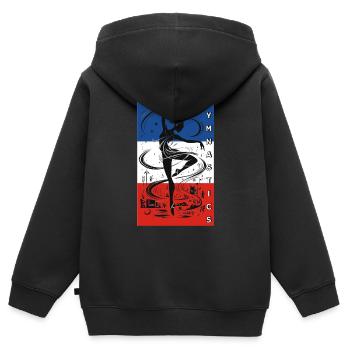 Gymnastique Francaise - Sweat Premium à capuche zippé enfant bio - noir - Dos - AI Model Kid Male (0cm)