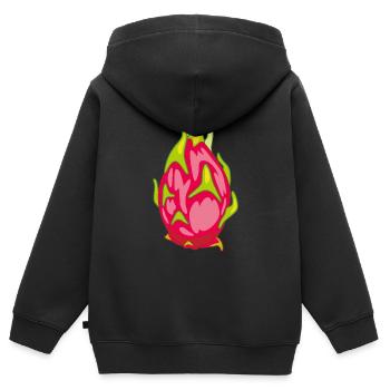 Pitaya Drachenfrucht - Kinder Premium Organic Zip Hoodie - Schwarz - Hinten - AI Model Kid Male (0cm)