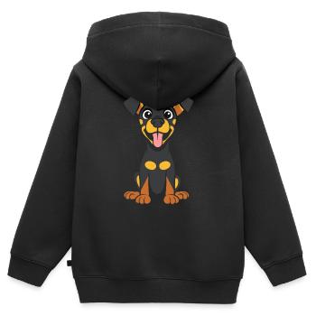 Dobermann - Kinder Premium Organic Zip Hoodie - Schwarz - Hinten - AI Model Kid Male (0cm)