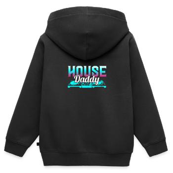 Rave Festival I EDM I House Daddy I House Music - Kinder Premium Organic Zip Hoodie - Schwarz - Hinten - AI Model Kid Male (0cm)