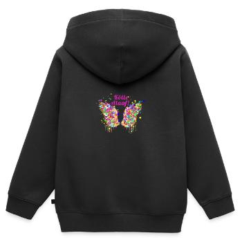 Kölle alaaf, Flügel, Konfetti,angelwings, karneval - Kinder Premium Organic Zip Hoodie - Schwarz - Hinten - AI Model Kid Male (0cm)