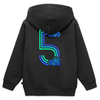 5. Geburtstag Rennauto 5 Jahre alt Rennwagen - Kinder Premium Organic Zip Hoodie - Schwarz - Hinten - AI Model Kid Male (0cm)
