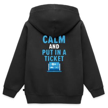 Technical Support Fixes your self-problems on a daily basis - Kids Premium Organic Zip-up Hoodie - black - Back - AI Model Kid Male (0cm)