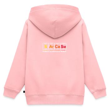 Éléments de sarcasme Drôle Chimie - Sweat Premium à capuche zippé enfant bio - rose - Dos - AI Model Kid Female (0cm)