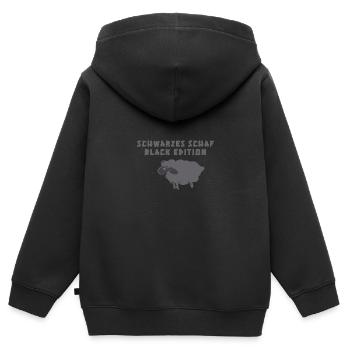 Schwarzes Schaf,,Schaf,illustration - Kinder Premium Organic Zip Hoodie - Schwarz - Hinten - AI Model Kid Male (0cm)
