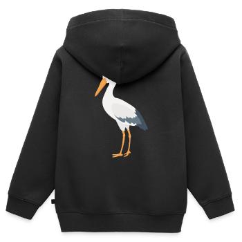 Storch - Kinder Premium Organic Zip Hoodie - Schwarz - Hinten - AI Model Kid Male (0cm)