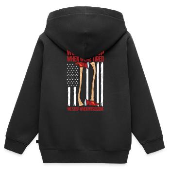 Fireman - Firefighter Motto American - Station - Kinder Premium Organic Zip Hoodie - Schwarz - Hinten - AI Model Kid Male (0cm)