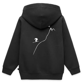 heliskiing, skifahren, freeskiing, Heliboarding - Kinder Premium Organic Zip Hoodie - Schwarz - Hinten - AI Model Kid Male (0cm)