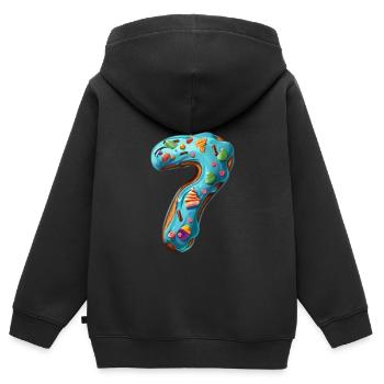 GÂTEAU NUMÉRO 7 SWEET 7E ANNIVERSAIRE - Sweat Premium à capuche zippé enfant bio - noir - Dos - AI Model Kid Male (0cm)