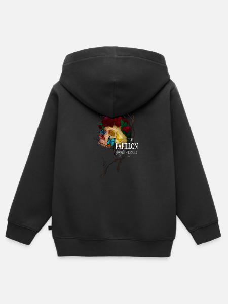 Le Papillon - Kinder Premium Organic Zip Hoodie - Schwarz