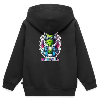 Digga Chill - Sweat Premium à capuche zippé enfant bio - noir - Dos - AI Model Kid Male (0cm)