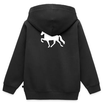 Tölter mit Sternchen - Kinder Premium Organic Zip Hoodie - Schwarz - Hinten - AI Model Kid Male (0cm)
