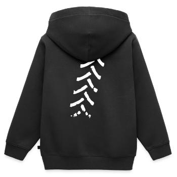 Trecker Spur - Kinder Premium Organic Zip Hoodie - Schwarz - Hinten - AI Model Kid Male (0cm)