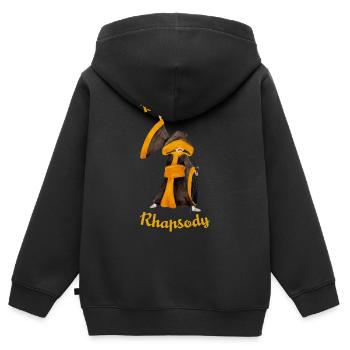 Münchner Mercury Kindl – Tribute to Freddie - Kinder Premium Organic Zip Hoodie - Schwarz - Hinten - AI Model Kid Male (0cm)