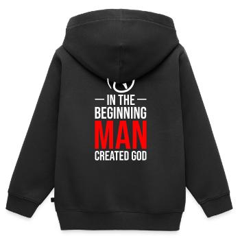 Retro Atheist Anti Relegion Vintage Agnostiker - Kinder Premium Organic Zip Hoodie - Schwarz - Hinten - AI Model Kid Male (0cm)