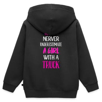 Truck driver Truck driver Professional driver - Kids Premium Organic Zip-up Hoodie - black - Back - AI Model Kid Male (0cm)