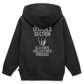 Messer-sammler-paradies-messer, Die - Kinder Premium Organic Zip Hoodie - Schwarz - Hinten - AI Model Kid Male (0cm)