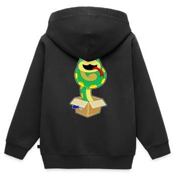 Schlange Karton - Kinder Premium Organic Zip Hoodie - Schwarz - Hinten - AI Model Kid Male (0cm)