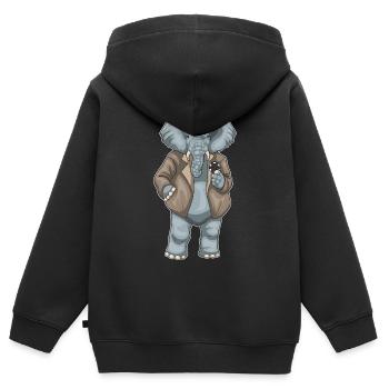 Elephant Poker Jetons de Poker - Sweat Premium à capuche zippé enfant bio - noir - Dos - AI Model Kid Male (0cm)