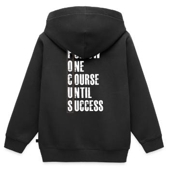 Suivez un cours jusqu’au succès - Sweat Premium à capuche zippé enfant bio - noir - Dos - AI Model Kid Male (0cm)