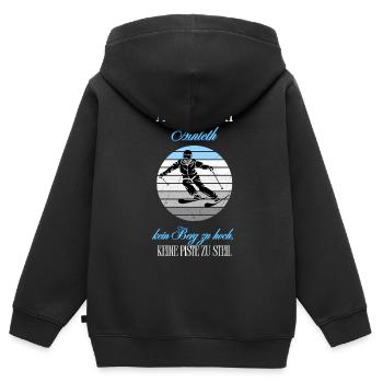 Après Ski Athlet Kein Berg Zu Hoch - Kinder Premium Organic Zip Hoodie - Schwarz - Hinten - AI Model Kid Male (0cm)