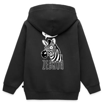 Zebra Bro - Un Zebruh ! - Sweat Premium à capuche zippé enfant bio - noir - Dos - AI Model Kid Male (0cm)