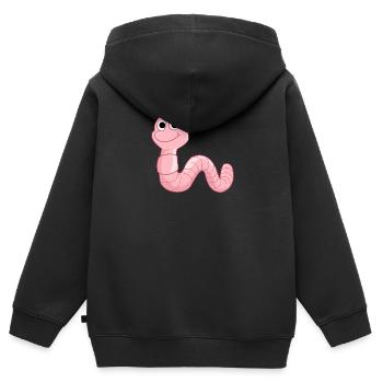 Ver de terre Ver de terre Ver de terre Ver de terre - Sweat Premium à capuche zippé enfant bio - noir - Dos - AI Model Kid Male (0cm)