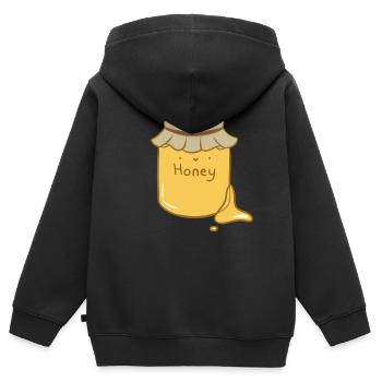Süßer Honig - Kinder Premium Organic Zip Hoodie - Schwarz - Hinten - AI Model Kid Male (0cm)