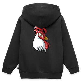 Rooster Chicken Farm Chickens - Kids Premium Organic Zip-up Hoodie - black - Back - AI Model Kid Male (0cm)