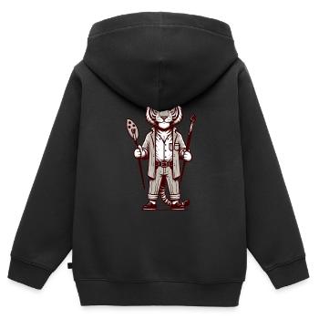 Cute Tiger Artist - Kinder Premium Organic Zip Hoodie - Schwarz - Hinten - AI Model Kid Male (0cm)