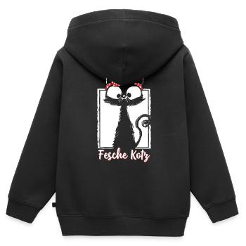 Joli vomi - Sweat Premium à capuche zippé enfant bio - noir - Dos - AI Model Kid Male (0cm)