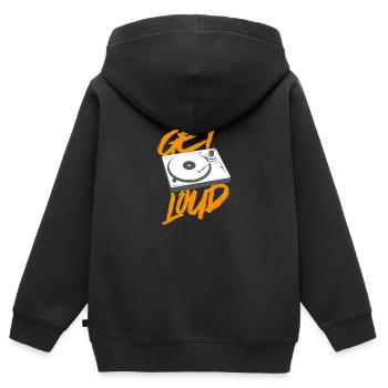 Get Loud - Kinder Premium Organic Zip Hoodie - Schwarz - Hinten - AI Model Kid Male (0cm)