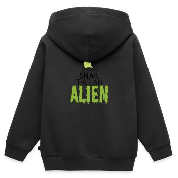Alien / Zone 51 / UFO: Ce n'est pas un escargot. cette - Sweat Premium à capuche zippé enfant bio - noir - Dos - AI Model Kid Male (0cm)
